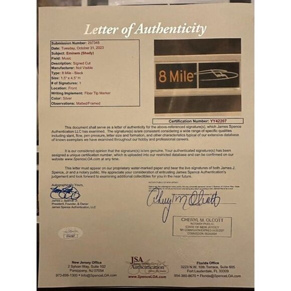 Eminem signed autographed cut auto 8 Mile Photo Collage Framed JSA LOA - Picture 11 of 13